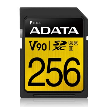 Карта памет 256GB SDXC, A-Data Premier One, UHS-II U3 Class 10, скорост на четене 275MB/s, скорост на запис 155MB/s | JAR Computers Adata ASDX256GUII3CL10-C