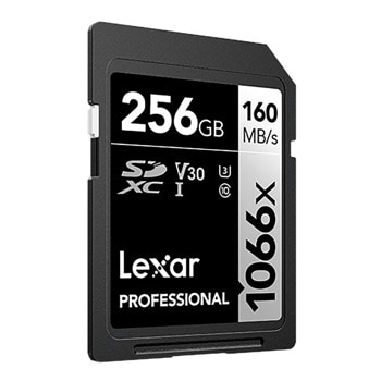 Карта памет 256GB SDXC, Lexar Professional 1066x, Class 10 UHS-I, U3, скорост на четене до 160 MB/s, скорост на запис до 120 MB/s | JAR Computers 256GB Lexar Professional 1066x LSD1066256G-BNNNG