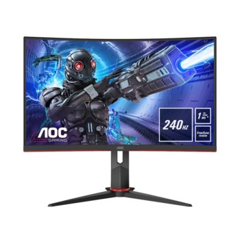 Монитор AOC C32G2ZE, 31.5" (80.01 cm) VA панел, 240Hz, Full HD, 1ms, 80M:1, DisplayPort, HDMI | JAR Computers AOC C32G2ZE