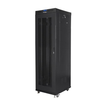 Комуникационен шкаф Lanberg FF01-6842-23BL, 19", 42U, 212.7 x 80 x 60 cm, товароносимост до 1200кг, термостат, черен | JAR Computers Lanberg FF01-6842-23BL