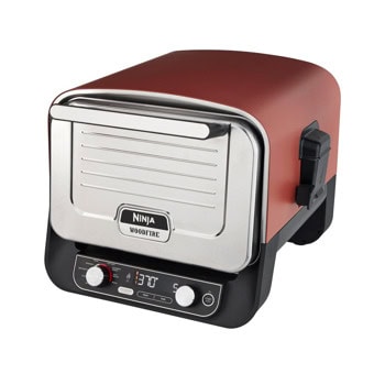 Мини фурна Ninja Woodfire, 2400W, 8 програми, 6 настройки за пица, 40°C-370°C температурен диапазон, червена | JAR Computers Ninja Woodfire OO101EU
