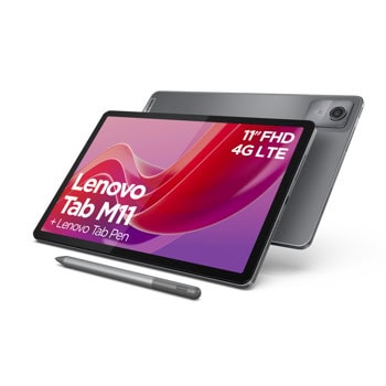 Таблет Lenovo Tab M11 LTE(ZADB0190GR)(сив), 11" (27.94cm) 1920x1200 IPS 90Hz дисплей, осемядрен MediaTek Helio G88 2.0Hz, 4GB RAM, 128GB Flash памет, 8 & 8 Mpix камери, Android, 500g | JAR Computers Lenovo Tab M11 LTE(ZADB0190GR)