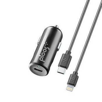 Зарядно устройство за кола Cellularline 9026, от автомобилна запалка към 1x USB Type C(ж), с кабел USB C към Lightning, черно | JAR Computers Cellularline IT9026