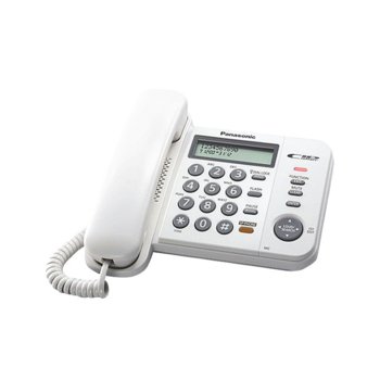 Стационарен телефон Panasonic KX-TS580FXW, LCD черно-бял дисплей, бял image