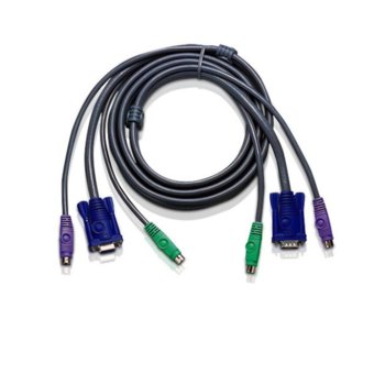 KVM кабел ATEN 2L-1006P/C, VGA(м) + 2x PS/2(м) към VGA(ж) + PS/2(м), 6.0 м, | JAR Computers ATEN 2L-1006P/C