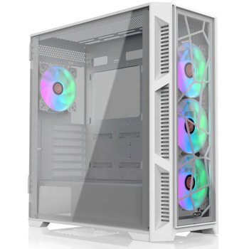 Кутия Raijintek PONOS ULTRA WHITE TG4, EATX/ATX/mATX/Mini-ITX, 1x USB Type-C, 2x USB 3.0, 4x ARGB 120mm вентилатора, с прозорец, бяла, без захранване | JAR Computers Raijintek PONOS ULTRA WHITE TG4 0R20B00227