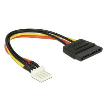 Захранващ кабел Delock 83918, от 4 pin floppy (м) към SATA 15 pin (ж), 15 cm, черен | JAR Computers Delock Power Cable 83918