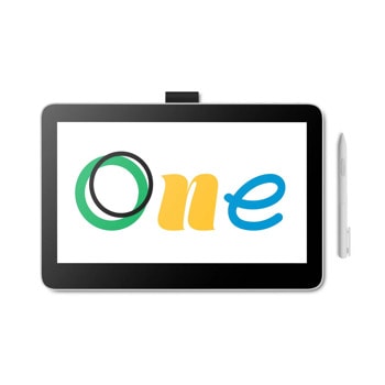 Графичен таблет Wacom One 13 Creative Pen Display (DTH134)(бял), 13.3" (33.8 cm) FHD екран, 2540 lpi, 4096 нива на натиск, USB | JAR Computers Wacom One 13 touch pen display DTH134
