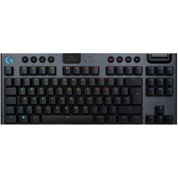 Клавиатура Logitech G915 TK (920-009520), безжична, механична, linear суичове, RGB подсветка, нископрофилни клавиши, US layout, черна, USB, Wireless, Bluetooth | JAR Computers Logitech G915 TK linear 920-009520