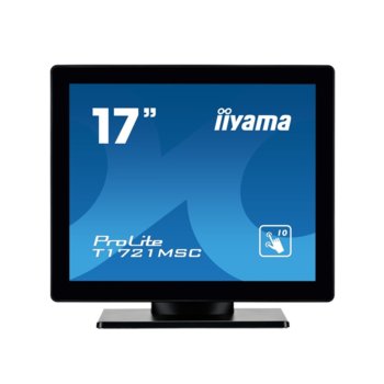 Дисплей Iiyama T1721MSC-B1, тъч дисплей, 17" (43.18 cm), SXGA, DVI-D, VGA, USB image