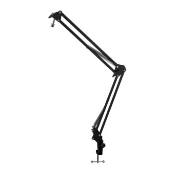 Microphone arm stand on a flexible boom scissor