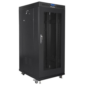 Комуникационен шкаф Lanberg FF01-6827-23BL, 19", 27U, 600x800mm, товароносимост 800кг, черен | JAR Computers Lanberg FF01-6827-23BL