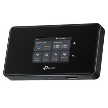 Рутер TP-Link M8550, 5G, мобилен, 2.4GHz (688Mbps)/ 5GHz (2880Mbps)/ 6GHz (2880Mbps), Wireless AX, 1x USB-C, Nano SIM, 1x Gigabit WAN/LAN, 4680mAh батерия | JAR Computers TP-Link M8550