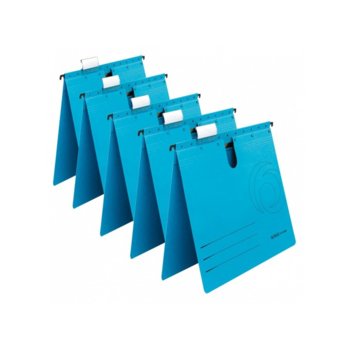 Папка картотека Herlitz, Л-образна, изработена от картон, с метални шини, синя, 5бр. | JAR Computers Herlitz Папка картотека
