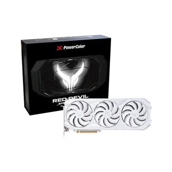 Видео карта AMD Radeon RX 9070 XT, 16GB, PowerColor Red Devil Spectral White, OC, PCI-E 5.0, GDDR6, 256-bit, DisplayPort, HDMI | JAR Computers PowerColor RX 9070 XT Red Devil Spectral White