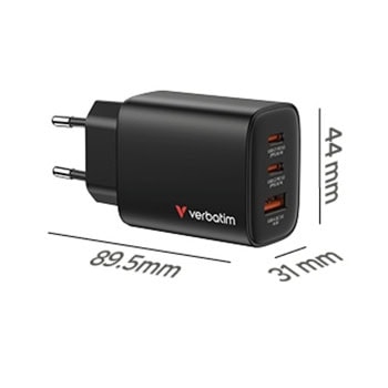 Verbatim Essentials GaN Charger 65W Black 32352 | JAR Computers Verbatim Essentials GaN Charger 65W Black 32352