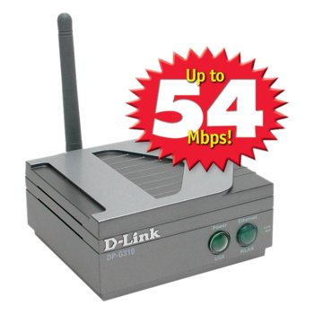 D-Link DP-G310, 54Mbps Wireless USB Print Server