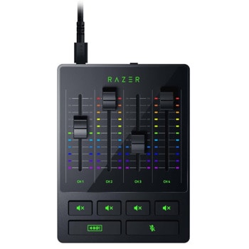 Аудио интерфейс Razer Audio Mixer (RZ19-03860100-R3M1), 4-канален интерфейс, 3.5mm Line In port, 3.5mm Line Out port, 3.5mm Headphone Out port./3.5mm Microphone In port, 1x USB C, черен image