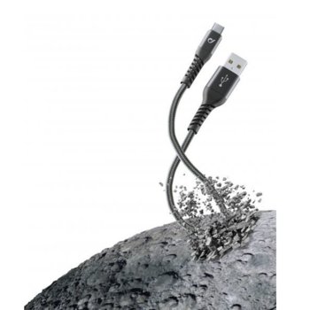 Кабел Cellular Line Tetra Force, от USB A(м) към USB C(м), 1.20m., черен | JAR Computers Cellular Line Tetra Force USB C 120cm