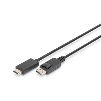 Кабел ASSMANN AK-340303-020-S, от DisplayPort(м) към HDMI(м), 2м, 4K@60Hz, черен | JAR Computers Кабел ASSMANN AK-340303-020-S