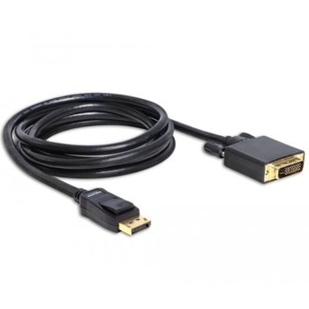 Кабел Delock 82591, от DisplayPort(м) към DVI-D(м), 2m, черен | JAR Computers Delock DisplayPort - DVI male 82591