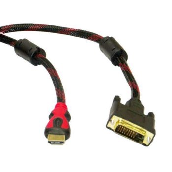 Кабел Royal CABLE-551G/3, DVI-D 24+1(м) към HDMI(м), 3m, черен | JAR Computers Royal CABLE-551G/3 HDMI-DVI m/m 21013122