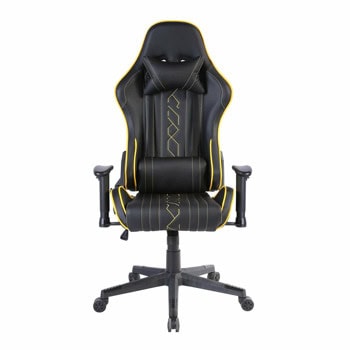Геймърски стол RFG Xtreme, до 130kg, еко кожа, лумбална опора, люлеещ механизъм, черно-жълт | JAR Computers RFG Xtreme