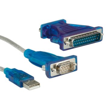 Кабел Roline 12.99.1160, USB A(м) към Serial DB-9(м), 1.8m, бял | JAR Computers Roline USB A(м) към Serial DB-9(м) 1.8m 12.99.1160
