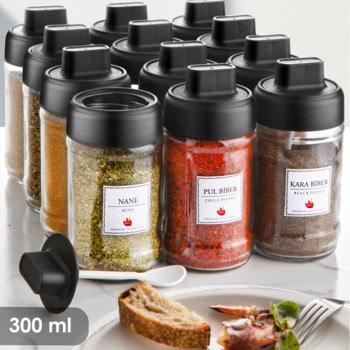 Бурканчета за подправки Kosova 430KSV8839, 12 броя, 300 ml, стъкло, прозрачни | JAR Computers Kosova 430KSV8839