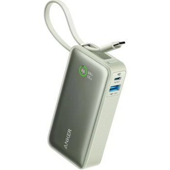 Външна батерия /power bank/ Anker A1259G61, 10 000mAh, зелена, 1x USB-A, 2x USB-C, 30W | JAR Computers Anker A1259G61