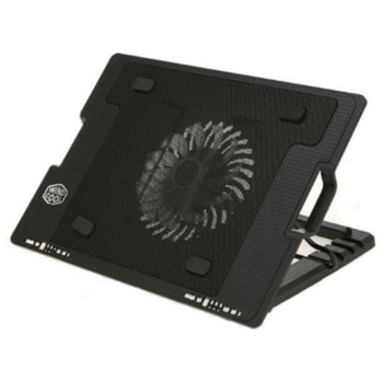 Охлаждаща поставка за лаптоп NB339, за лаптопи до 17" (43.18 cm), 1400 rpm, USB хъб, 1 вентилатор, черна image