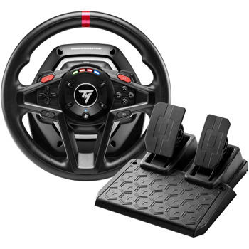 Волан с педали Thrustmaster T128-P EMEA EU (4160781), за PS5/PS4/PC, 270° до 900° градусов, магнитни педали T2PM без триене, 13 бутона, черен | JAR Computers Thrustmaster T128-P EMEA EU 4160781