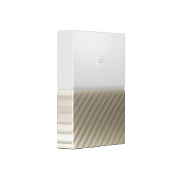 Твърд диск 3TB Western Digital My Passport Ultra White/Gold (WDBFKT0030BGD-WESN) златист, външен, USB 3.0 | JAR Computers WD My Passport Ultra 3TB White-Gold