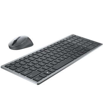 Комплект клавиатура и мишка Dell Multi-Device Wireless Combo KM7120W, безжични, 1600dpi, мултимедийни клавиши, сиви image