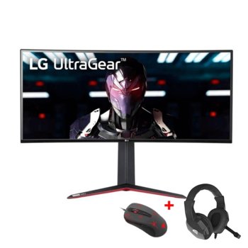 Монитор LG 34GN850-B с подарък слушалка Genesis Argon 100 и мишка Genesis Krypton 110, 34" (86.36 cm) IPS панел, 160Hz, Ulta HD, 1ms, 400 cd/m2, HDMI, DisplayPort | JAR Computers LG 34GN850-B + Argon 100 + Krypton 110