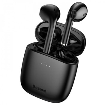 Слушалки Baseus W04 Black (NGW04-01), безжични, Bluetooth 5.0, до 5 часа време на работа, 300mAh капацитет на батерията, черни | JAR Computers Baseus W04 Black NGW04-01