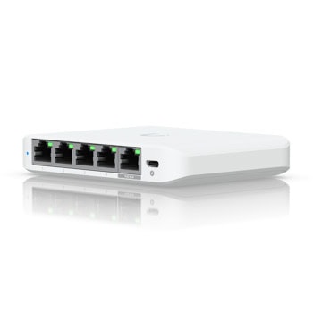 Суич Ubiquiti Flex Mini 2.5G, 1000Mbps, 5 порта, 5x 100/1000/2500Mbps (1x PoE) RJ45 | JAR Computers Ubiquiti USW-Flex-2.5G-5