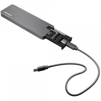 Кутия Natec Rhino, за M.2 (2230/2242/2260/2280) SSD, USB 3.1 Type-C, NVMe, сива | JAR Computers NATEC Rhino NKZ-1953
