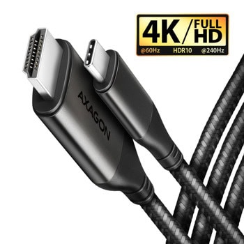 Кабел Axagon RVC-HI2MC, от USB-C(м) към HDMI(м), 1.8m, черен | JAR Computers Axagon RVC-HI2MC