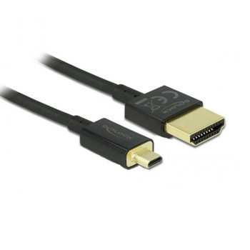 Кабел DeLock 84788, от HDMI(м) към Micro HDMI-D(м), 0.5m, 3840x2160@60 Hz, черен | JAR Computers DELOCK-84788