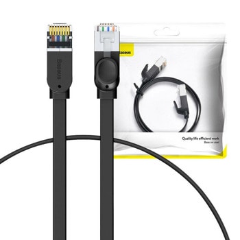 Пач кабел Baseus PCWL-B01, cat.6, 1m, черен | JAR Computers Baseus PCWL-B01