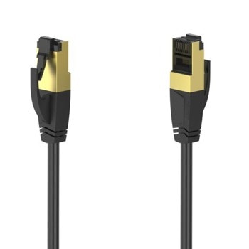 Пач кабел Hama 200694, S/FTP, Cat.8, 5m, черен | JAR Computers HAMA-200694