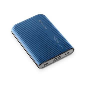 Външна батерия/power bank/ Cellularline PowerTank, 5000 mAh, синя | JAR Computers Външна батерия Power Tank 5000 mAh Синя