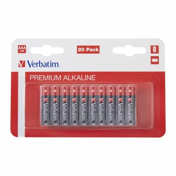 Батерии алкални Verbatim 49876, AAA, LR03, 1.5V, 20 бр. в опаковка | JAR Computers Verbatim 49876