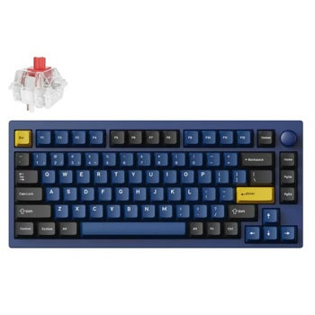 Клавиатура Lemokey P1 Pro QMK/VIA (P1P-O1), безжична/жична, механична, Keychron Super Red суич, гейминг, RGB подсветка, Hot-Swappable суичове, N-Key Rollover, синя, Wireless, USB, Bluetooth | JAR Computers Lemokey P1 Pro QMK/VIA Navy Blue Super Red P1P-O1
