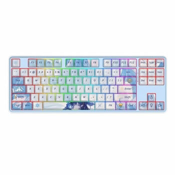 Клавиатура Redragon Star Blade Pro White, безжична/жична, механична, гейминг, Mint Mambo суичове, RGB подсветка, бяла, Bluetooth, USB, USB-C | JAR Computers Redragon Star Blade Pro White