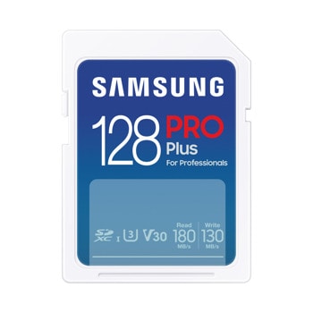 Карта памет 128GB SDXC, Samsung Pro Plus, U3, V30, скорост на четене 180MB/s, скорост на запис 130MB/s | JAR Computers Карта памет Samsung 128GB Pro Plus