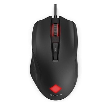 Мишка HP Omen Vector Mouse (8BC53AA), оптична (16000 dpi), USB, черна, гейминг, тежести до 25 гр., 6 програмируеми бутона image