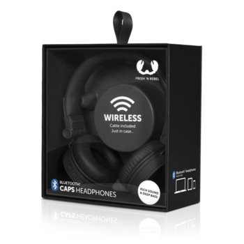 Слушалки Fresh n Rebel Caps Wireless Headphones Ink, Bluetooth, микрофон, 20Hz - 20kHz, черни | JAR Computers Fresh n Rebel Caps Wireless Headphones Ink