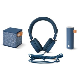 Комплект Fresh & Rebel Ruby Pack 8GIFT01IN, слушалки/външна батерия и безжична колонка, Bluetooth 4.0, 3000 mAh, microUSB, сини | JAR Computers Fresh & Rebel Ruby Pack 8GIFT01IN